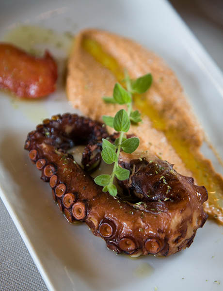 grilled octopus and sun dried tomato dip by chef kostas arampatzis